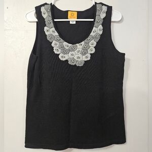 Ruby Rd. Wide Strap Black Tank Top!